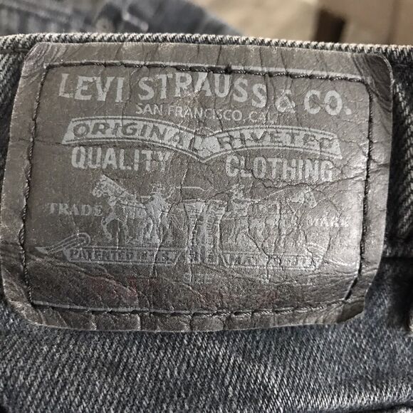 Levi's 511 Jeans Mens Size 29x29 Skinny Red Tag Soft Black Denim Distressed - Picture 6 of 8